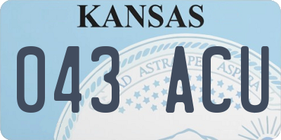 KS license plate 043ACU
