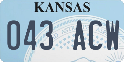 KS license plate 043ACW