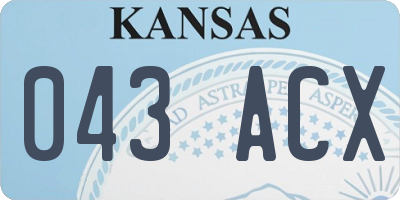 KS license plate 043ACX