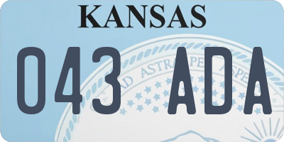 KS license plate 043ADA