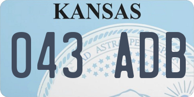 KS license plate 043ADB