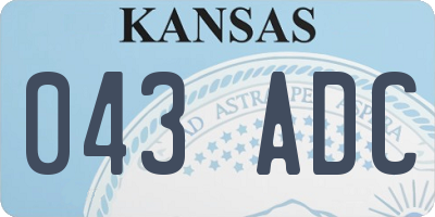 KS license plate 043ADC