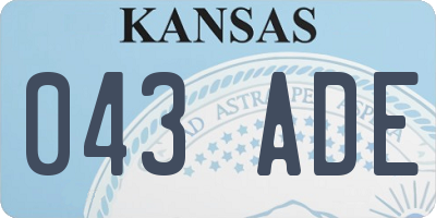 KS license plate 043ADE