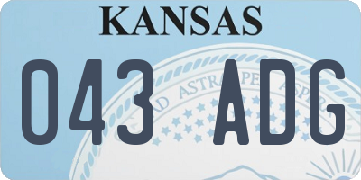 KS license plate 043ADG