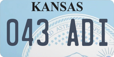 KS license plate 043ADI