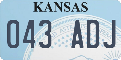 KS license plate 043ADJ