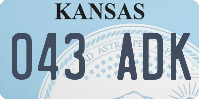 KS license plate 043ADK