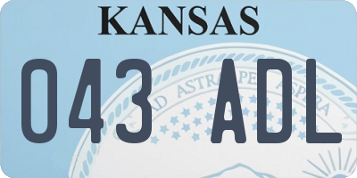 KS license plate 043ADL