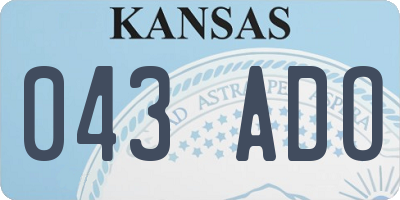 KS license plate 043ADO