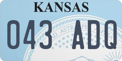 KS license plate 043ADQ