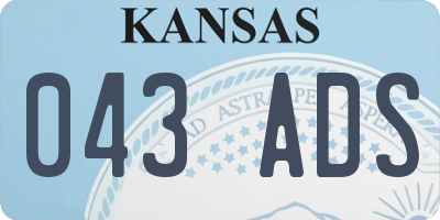 KS license plate 043ADS