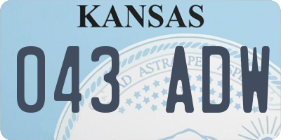 KS license plate 043ADW