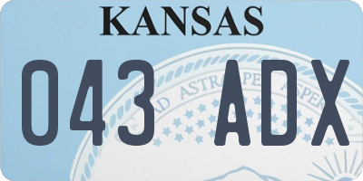 KS license plate 043ADX
