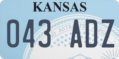 KS license plate 043ADZ