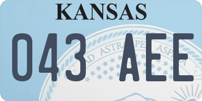 KS license plate 043AEE