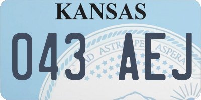 KS license plate 043AEJ