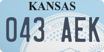 KS license plate 043AEK
