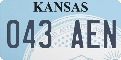 KS license plate 043AEN