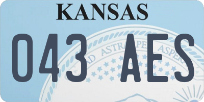 KS license plate 043AES