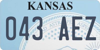 KS license plate 043AEZ