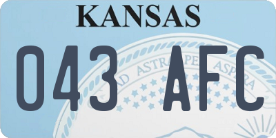 KS license plate 043AFC