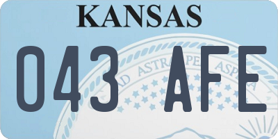 KS license plate 043AFE