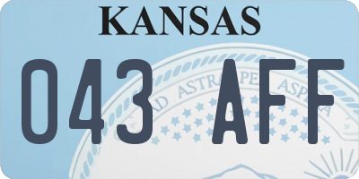 KS license plate 043AFF