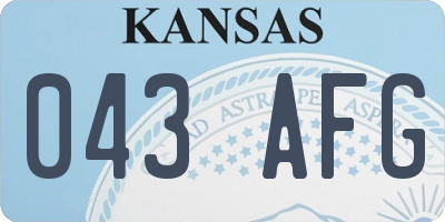 KS license plate 043AFG