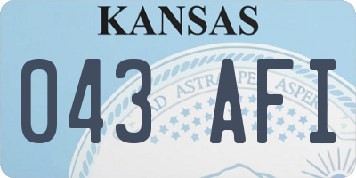 KS license plate 043AFI