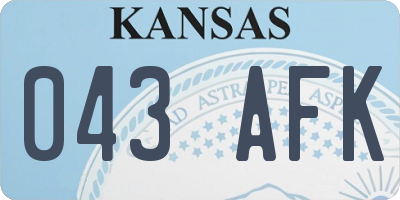 KS license plate 043AFK