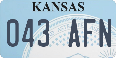 KS license plate 043AFN
