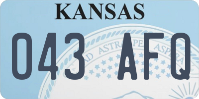 KS license plate 043AFQ