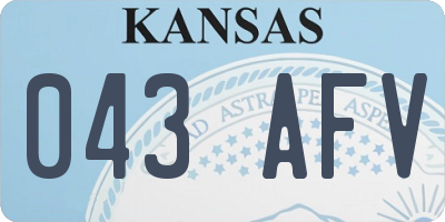 KS license plate 043AFV