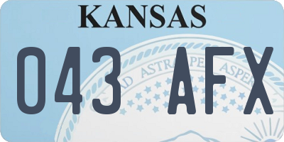 KS license plate 043AFX