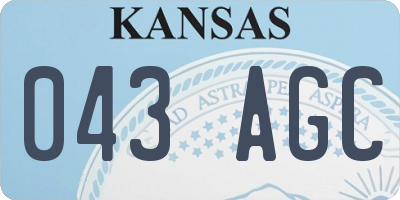 KS license plate 043AGC