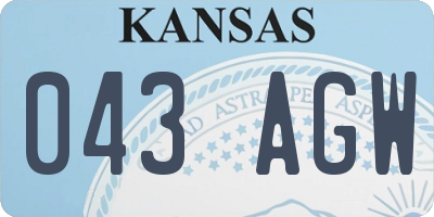 KS license plate 043AGW