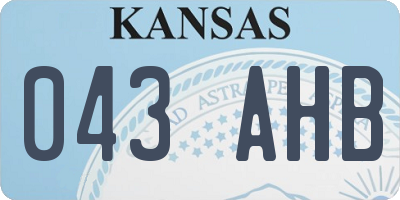 KS license plate 043AHB
