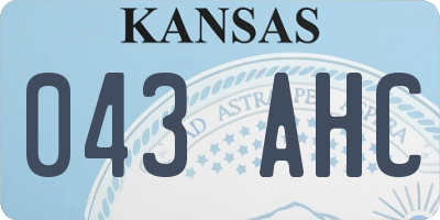 KS license plate 043AHC