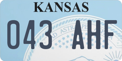 KS license plate 043AHF