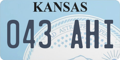 KS license plate 043AHI