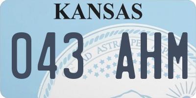 KS license plate 043AHM