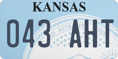 KS license plate 043AHT