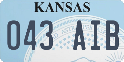 KS license plate 043AIB