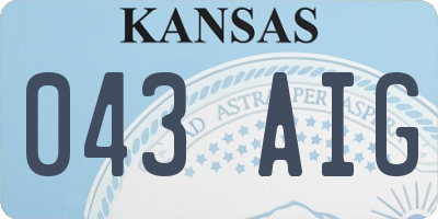 KS license plate 043AIG