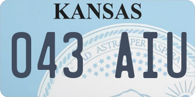 KS license plate 043AIU