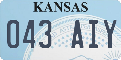 KS license plate 043AIY