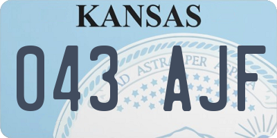 KS license plate 043AJF