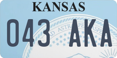 KS license plate 043AKA