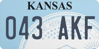 KS license plate 043AKF