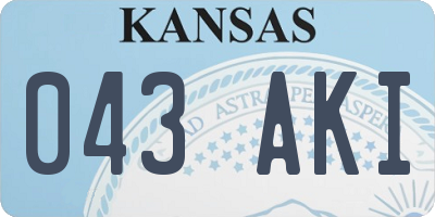 KS license plate 043AKI